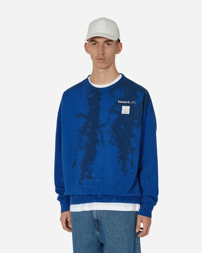 Shop Timberland A-cold-wall* Abstract Print Crewneck Sweatshirt Medium In Blue