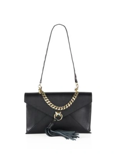 Sonia Rykiel Pyramid Leather Envelope Clutch In Black