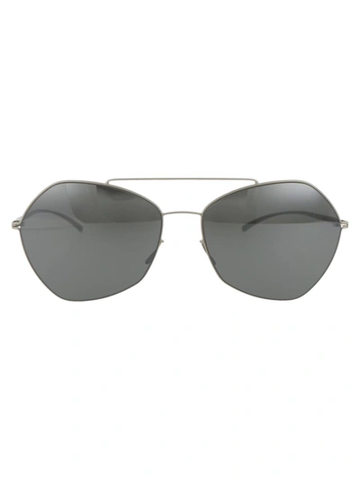 Shop Mykita Sunglasses In 278 E11 Light Grey Mirror Black