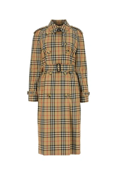 Shop Burberry Woman Embroidered Gabardine Trench Coat In Multicolor