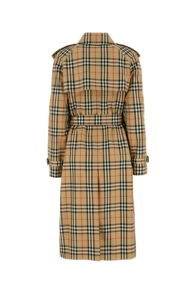 Shop Burberry Woman Embroidered Gabardine Trench Coat In Multicolor