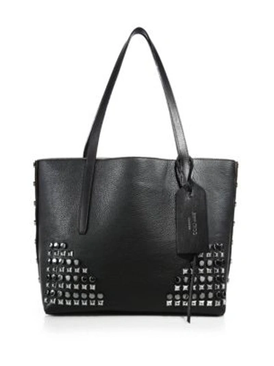 Jimmy Choo Studded Leather Tote In Black