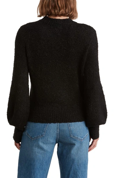 Shop By Design Jane Crop Balloon Sleeve Sweater In Black