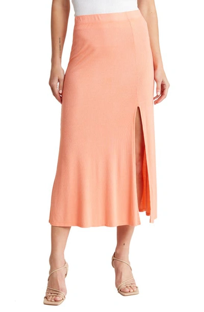Shop Go Couture Side Slit Maxi Skirt In Crystal Rose