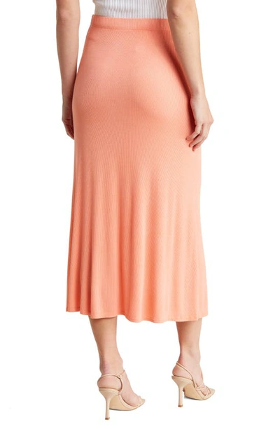 Shop Go Couture Side Slit Maxi Skirt In Crystal Rose
