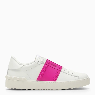 Shop Valentino Rockstud Untitled White/pink Pp Sneaker