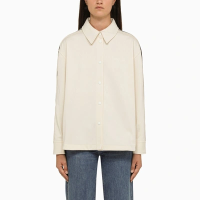 Shop Palm Angels | Butter Shirt With Side Bands In Beige