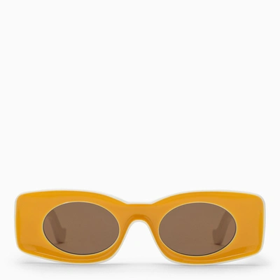Shop Loewe Paula Ibiza Yellow/white Sunglasses
