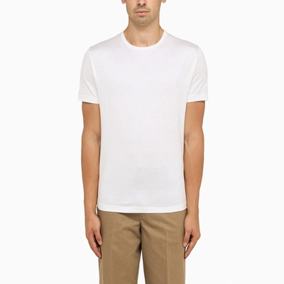 Shop Loro Piana | White Silk Crew-neck T-shirt