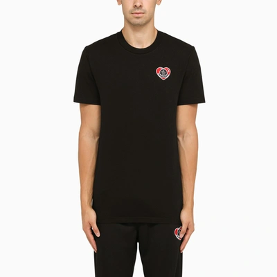 Shop Moncler Classic Black T-shirt With Logo