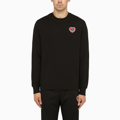 Shop Moncler Classic Black Sweatshirt With Logo
