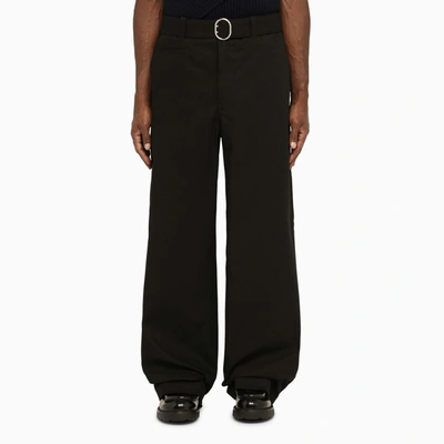 Shop Jil Sander | Black Cotton Baggy Trousers