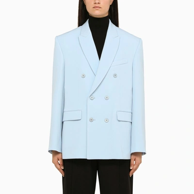Shop Wardrobe.nyc | Blue Wool Double-breasted Jacket In Light Blue
