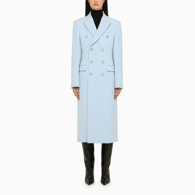 Shop Wardrobe.nyc | Light Blue Double-breasted Wool Coat