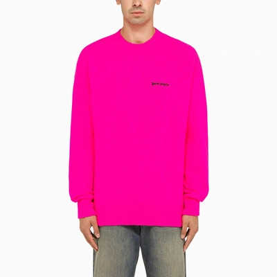 Shop Palm Angels | Fuchsia Wool Crew-neck Jumper In Pink