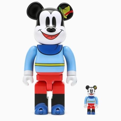 Shop Medicom Toy Bearbrick 100%+400% Mickey Mouse Brave Little Tailor In Light Blue