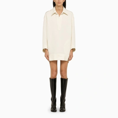 Shop Khaite | Cream Viscose Mini Dress In White