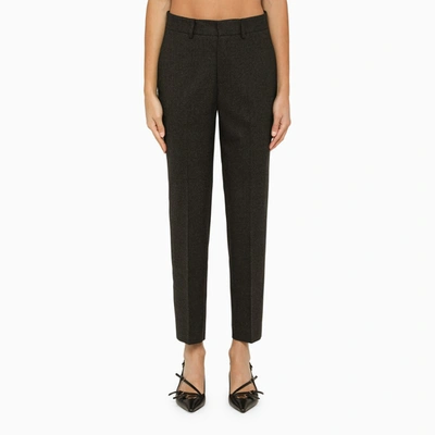 Shop P.a.r.o.s.h Anthracite Slim Trousers In Grey
