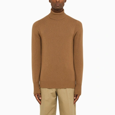 Drumohr Camel Wool Turtleneck In Beige
