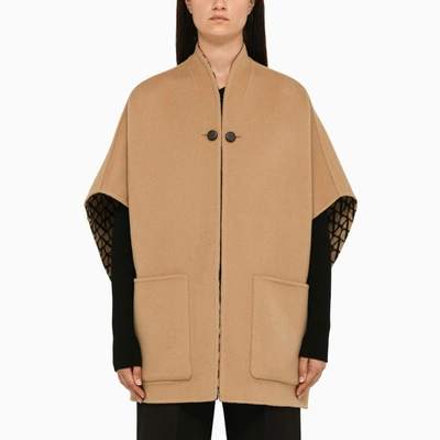 Shop Valentino | Reversible Camel Cape In Brown