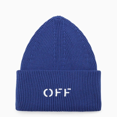 Shop Off-white Blue Cotton Knit Hat