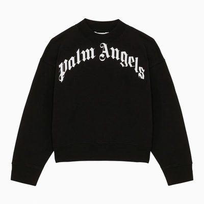 Shop Palm Angels | Black Crewneck Sweatshirt With Logo