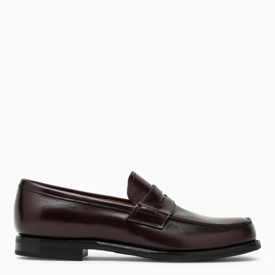 Shop Church's Bordeaux Leather Loafer In Burgundy