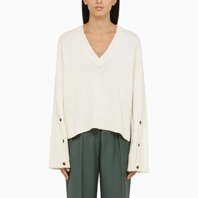 Shop Loulou Studio Ivory Wool And Cashmere Jumper In White