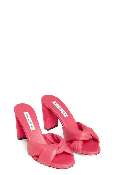 Aquazzura Heeled Sandals With Knotted Detail And Open Toe In Pink