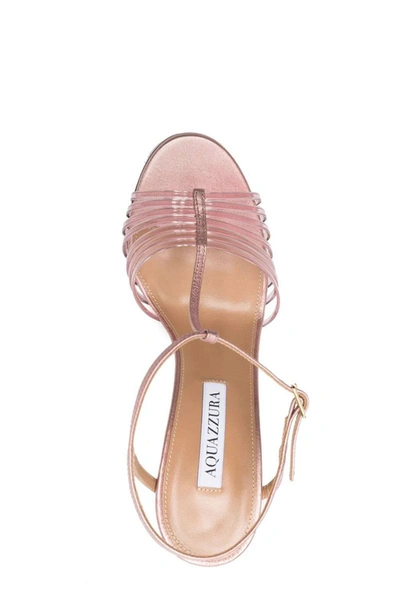 Aquazzura Amore Mio 105 Sandals In Nappa Leather And Pvc In Pink