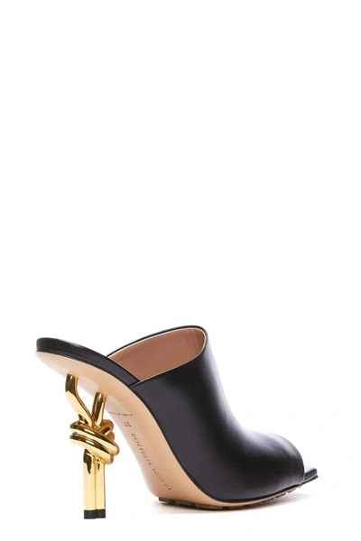 Bottega Veneta Black Open Toe Sandals In Black