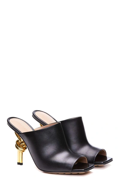 Bottega Veneta Black Open Toe Sandals In Black