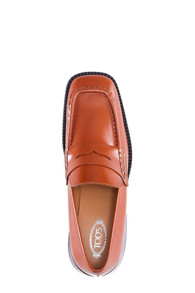 Tod's Woman Loafers Tan Size 8 Leather In Rust