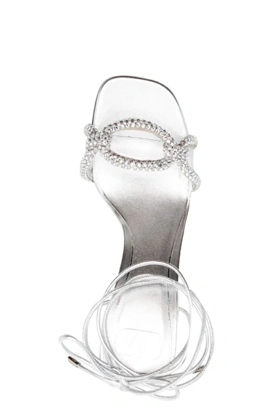 Valentino 100 Crystal Chain Sandals In Silver