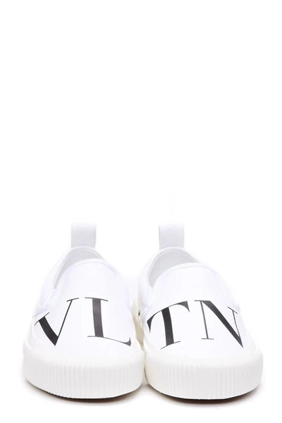 Valentino Vltn Canvas Slip-on Sneaker In White