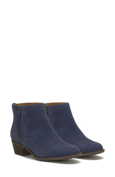 Shop Lucky Brand Blandre Ankle Boot In Navy Blazer Oil Suede