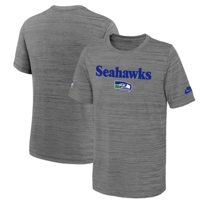 Shop Nike Youth  Heather Gray Seattle Seahawks Throwback Performance T-shirt