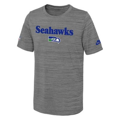 Shop Nike Youth  Heather Gray Seattle Seahawks Throwback Performance T-shirt