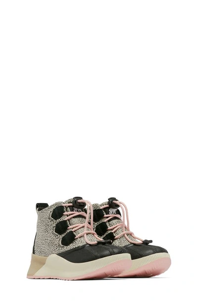 Shop Sorel Kids' Out 'n About Classic Waterproof Boot In Black/ Chalk