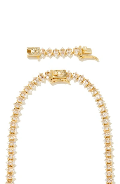 Shop Kendra Scott Larsan Cubic Zirconia Tennis Necklace In Gold