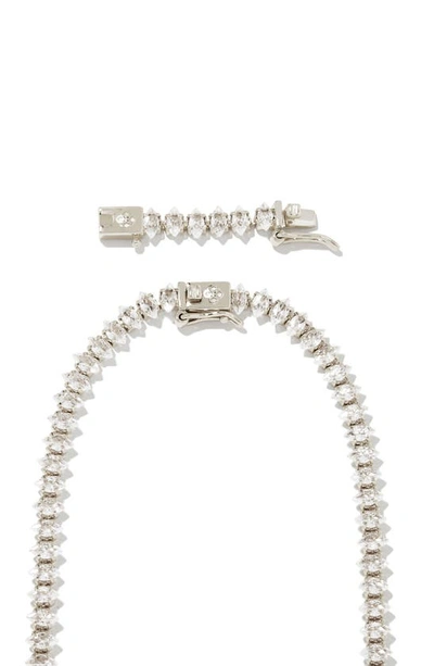 Kendra Scott Larsan Cubic Zirconia Tennis Necklace In Silver