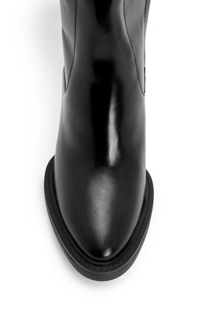 Shop Allsaints Harlem Knee High Boot In Black Shine