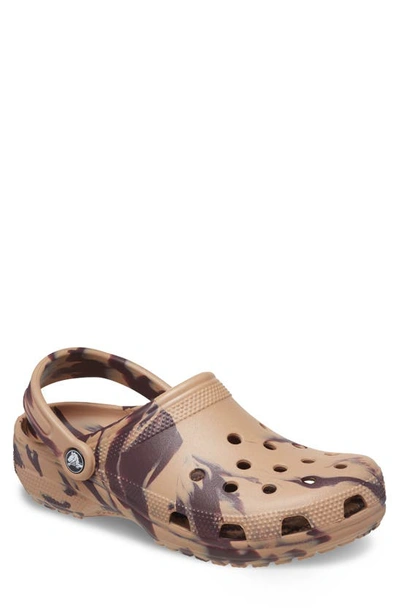 Shop Crocs Classic Marbled Clog In Cork Multi