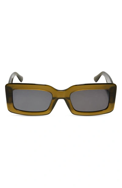 Shop Diff Indy 51mm Rectangular Sunglasses In Olive/ Grey