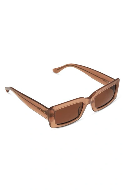 Shop Diff Indy 51mm Rectangular Sunglasses In Taupe/ Brown