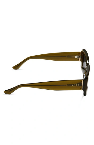 Shop Diff Indy 51mm Rectangular Sunglasses In Olive/ Grey