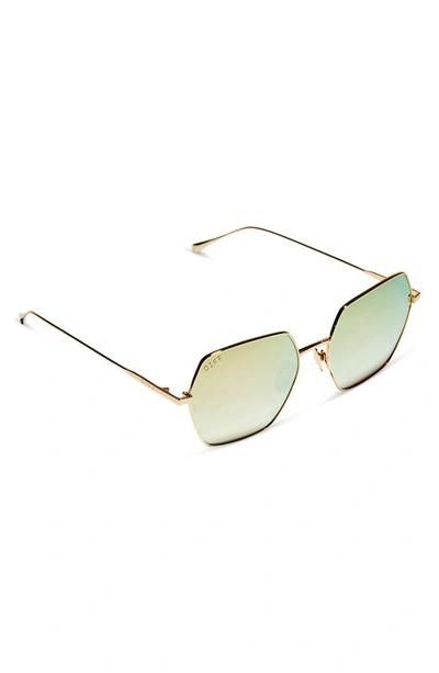 Shop Diff Harlowe 55mm Square Sunglasses In Gold/ Taupe Flash