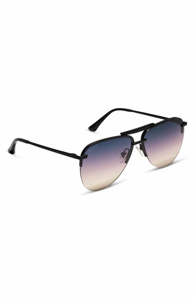 Shop Diff Tahoe 63mm Gradient Oversize Aviator Sunglasses In Black/ Twilight Gradient