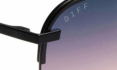 Shop Diff Tahoe 63mm Gradient Oversize Aviator Sunglasses In Black/ Twilight Gradient