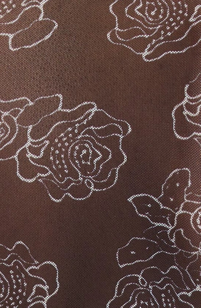 Shop Baum Und Pferdgarten Jodi Print Mock Neck Mesh Top In Black Embroidery Flower